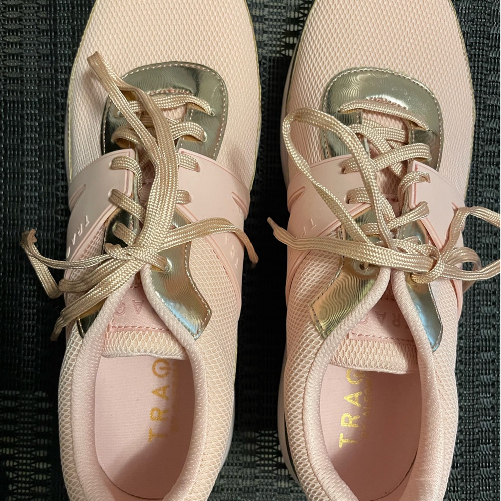 Womens Athletic Shoes, New size 11 salmon pink and gold